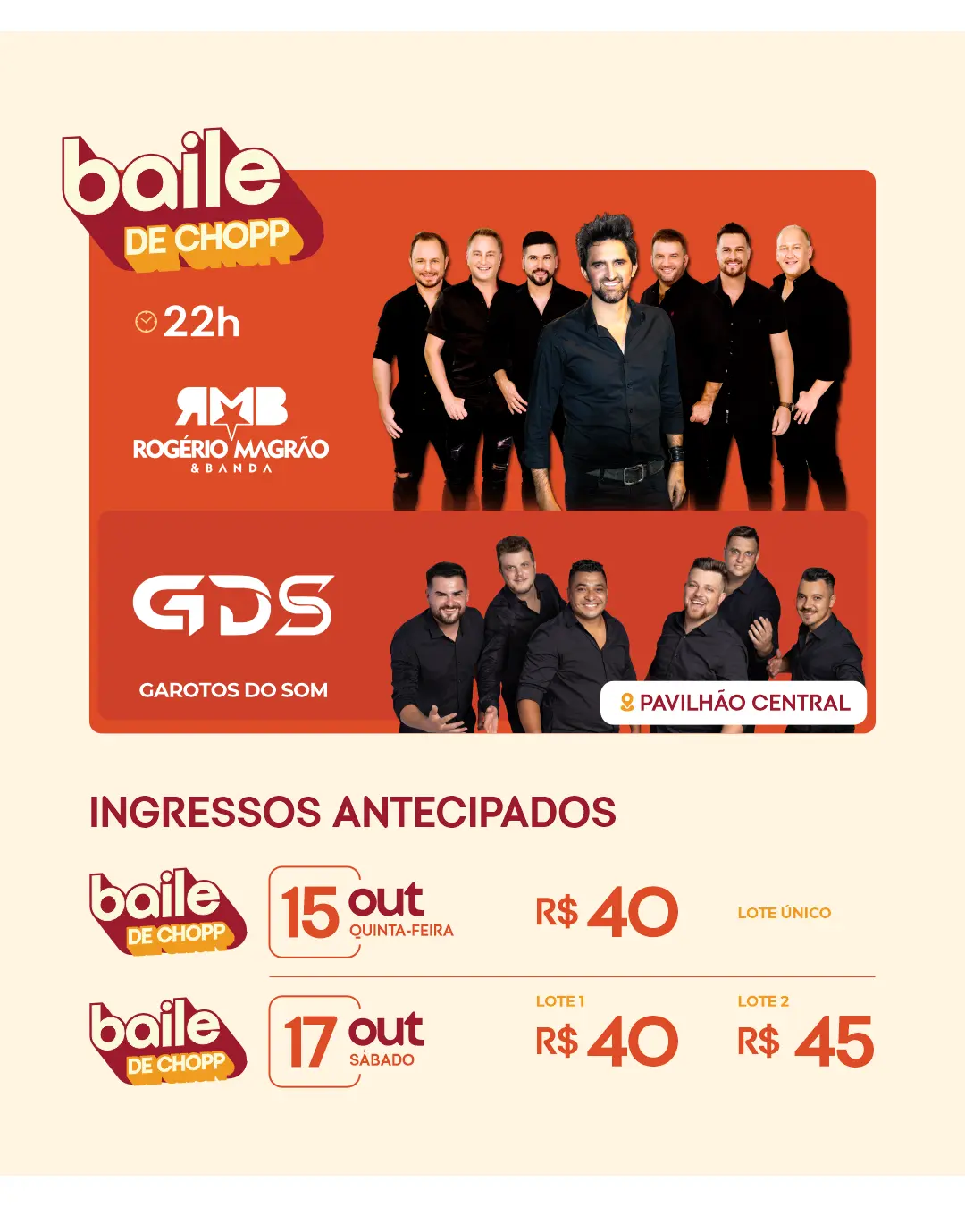 Informações dos Bailes de Chopp
